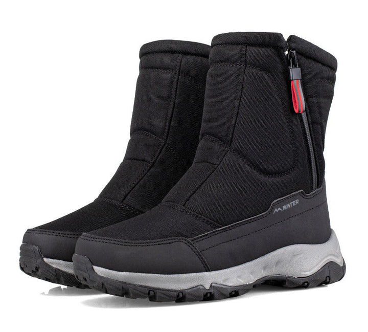 Robuste Damen-Outdoorstiefel mit Reißverschluss, wasserdicht, rutschfest und warm gefüttert.