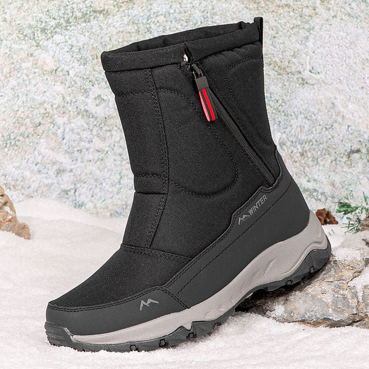 Elegante, warme Damen-Stiefel, wasserdicht & rutschfest, mit Reißverschluss für winterliche Outfits.