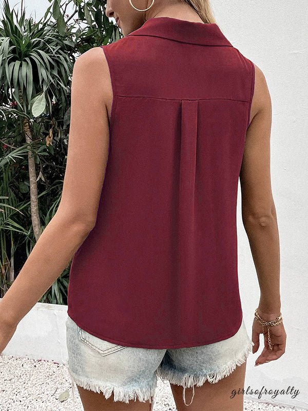 Vielseitiges ärmelloses Damen Top mit V-Ausschnitt im Mustermix