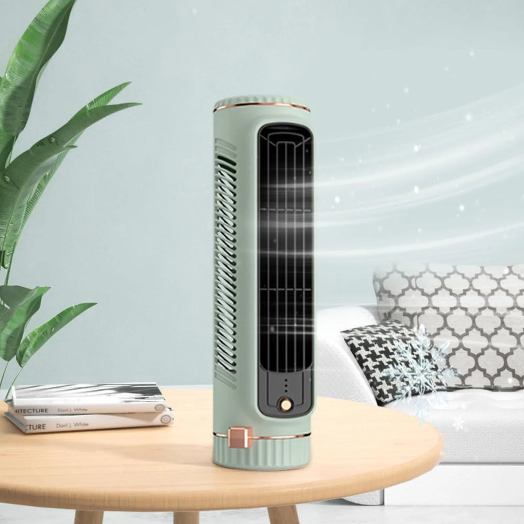 Tragbarer Turmventilator, rotorlos, perfekt für Büro, Schreibtisch oder Schlafzimmerkühlung.