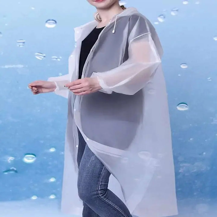 Blauer wasserdichter Regenmantel für Damen & Herren, optimaler Regenschutz für Wanderung und Klettern.