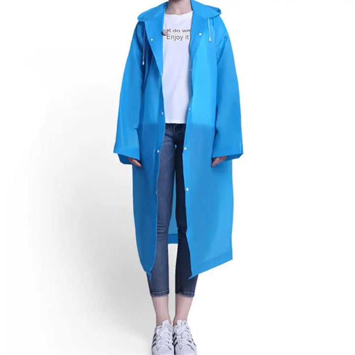 Praktischer blauer Unisex-Regenponcho für Erwachsene, idealer Begleiter für jedes Outdoor-Abenteuer.