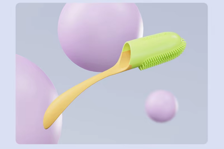 Weiche TPR Zahnreinigungsbürste in Rosa, Grau oder Gelb zur sanften Zahnpflege und Zungenreinigung, ergonomisches Design.