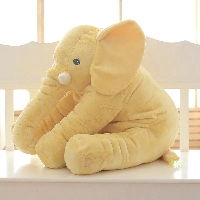Weiches Kuschelkissen Elefant für Kinder, detailreiches Design, in Blau, Gelb, Grau, Lila, Rosa erhältlich, 40cm/60cm.