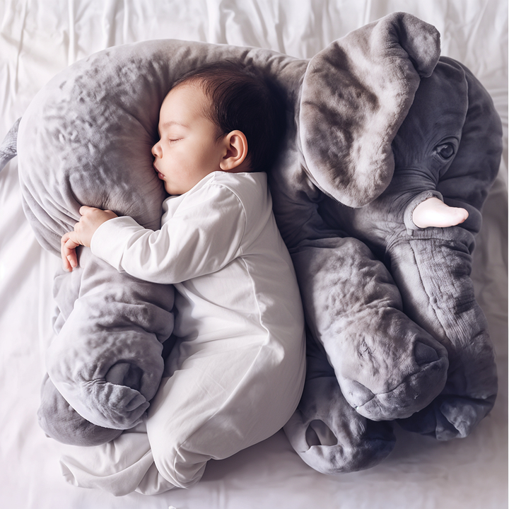 Weiches Kuschelkissen Elefant für Kinder, detailreiches Design, in Blau, Gelb, Grau, Lila, Rosa erhältlich, 40cm/60cm.