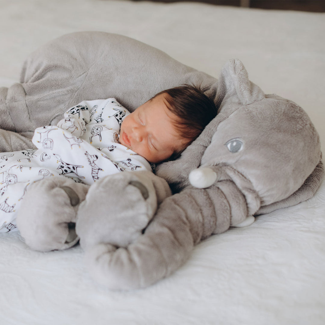 Weiches Kuschelkissen Elefant für Kinder, detailreiches Design, in Blau, Gelb, Grau, Lila, Rosa erhältlich, 40cm/60cm.