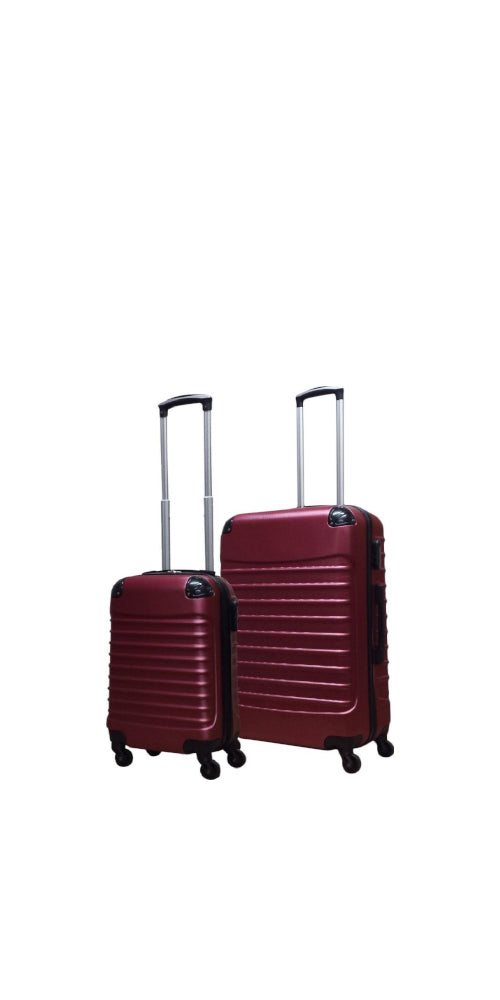 Weinrotes 2-teiliges Hartschalen-Kofferset: Eleganter Reisekoffer und Handgepäck für sicheres und leichtes Reisen.