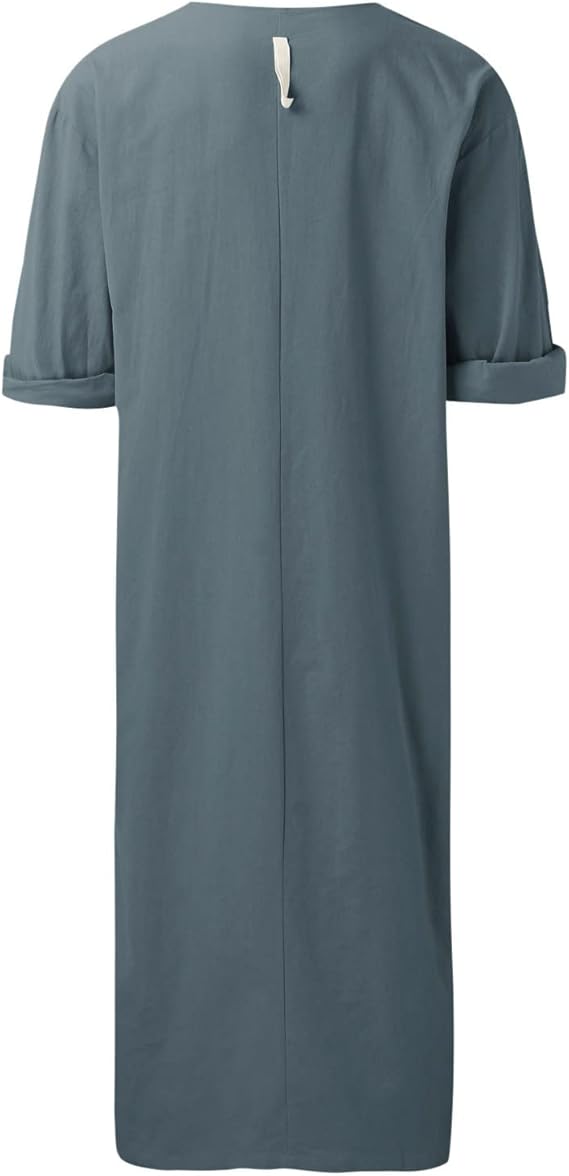 "Weiße Djellaba mit V-Ausschnitt, Damen Loungewear, entspanntes Design, elegante Passform, hochwertige Materialien"