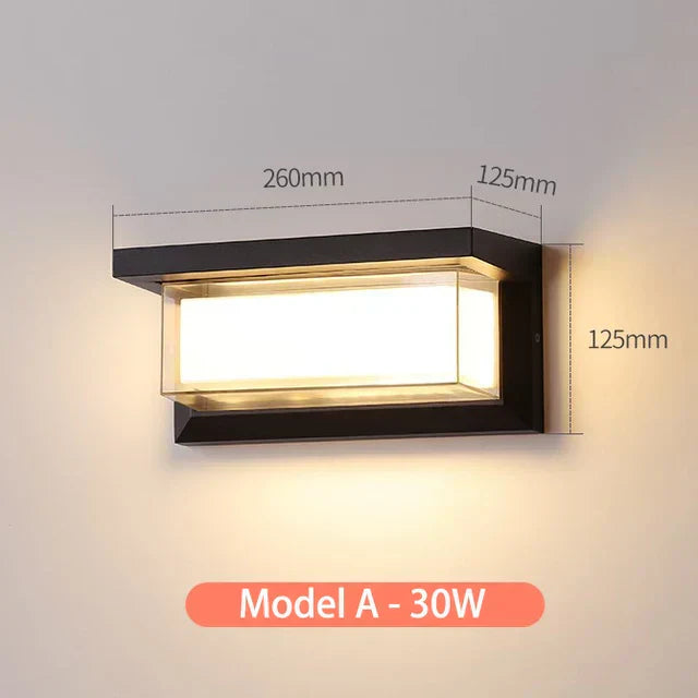LED-Terrassenlicht mit Bewegungssensor; elegante, wetterfeste Außenleuchte.