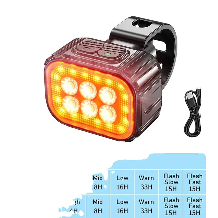 "Wiederaufladbare LED-Fahrradlichter Set: Frontlicht mit 350 Lumen, Rücklicht mit 12 Modi, IPX65 wasserfestes Design."