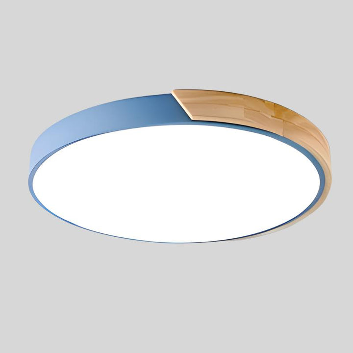 Nordische Holz-Macaroon LED-Deckenleuchte für Wohnräume