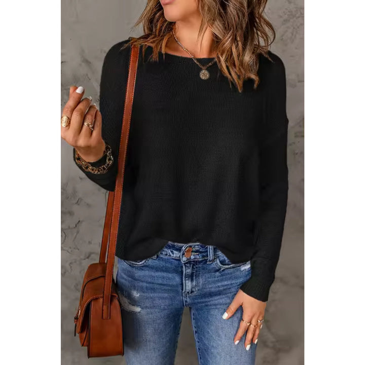 Eleganter Damen Langarm-Pullover, hochwertiger Strick, ideal für Freizeit & modische Alltagslooks.