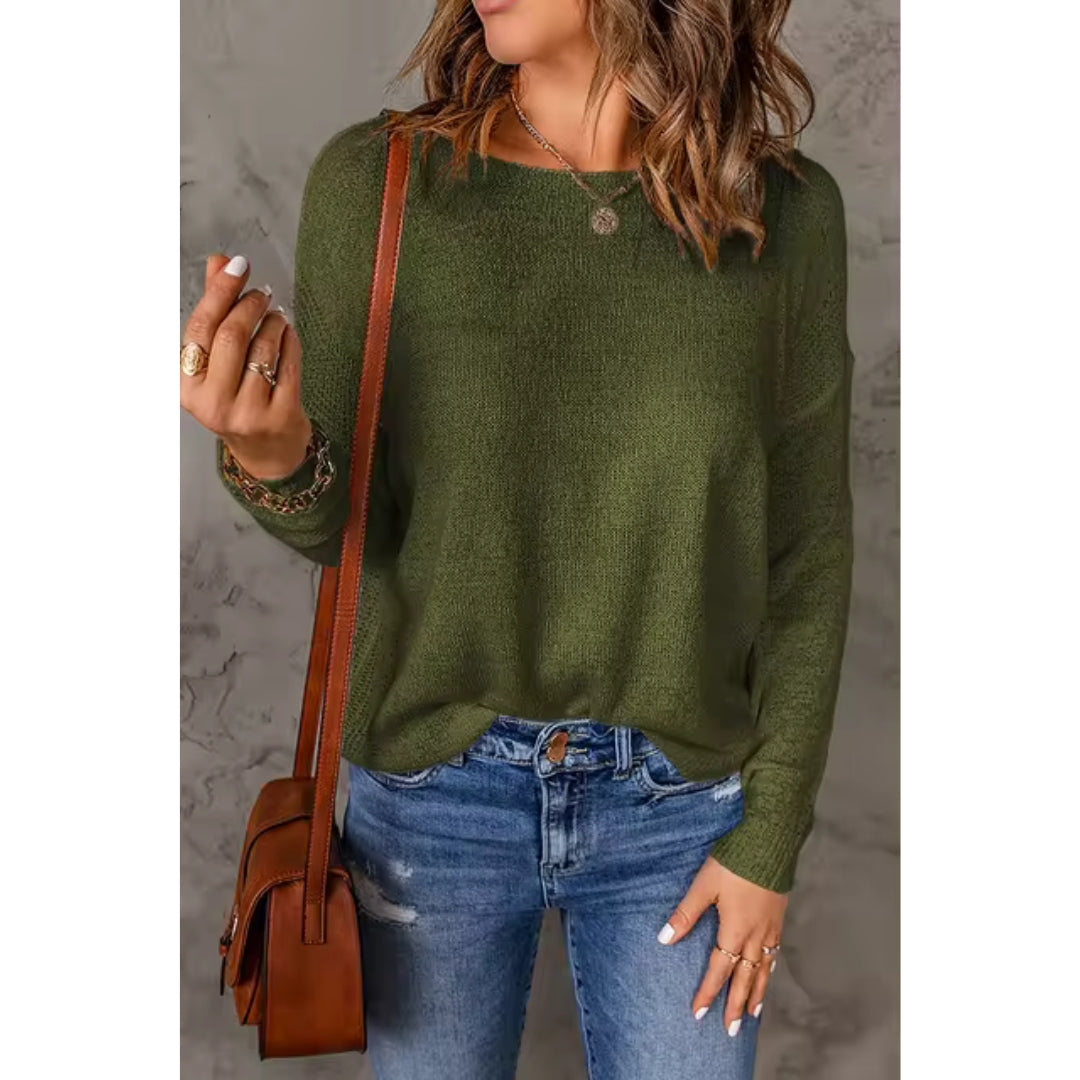 Damen Pullover mit feiner Strickstruktur, modern & zeitlos, ein Must-have für entspannte Eleganz.