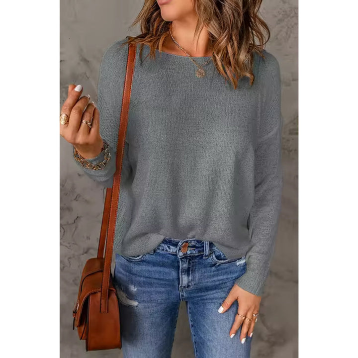 Casual Damen Langarm-Pullover, weicher Vintage-Strick, bequem und stilvoll für jeden Tag.
