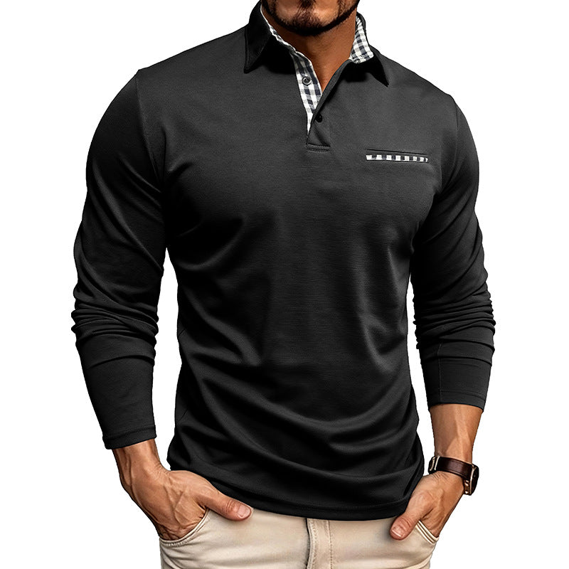 Bequemes Herren Langarm-Polohemd für alle Jahreszeiten. Perfekt für Freizeit & eleganter Look im Frühling/Sommer.