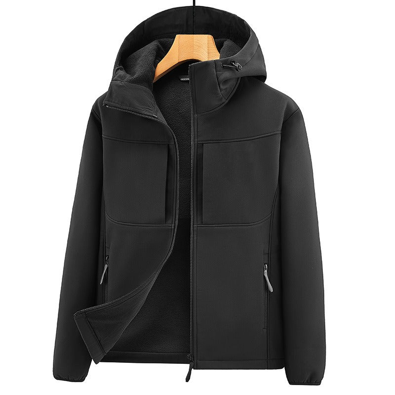 Schwarze stylische Herren Softshelljacke